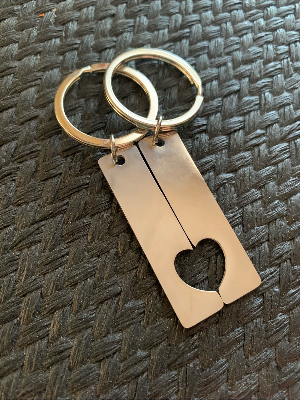 Split Heart Keychain Set 🩶